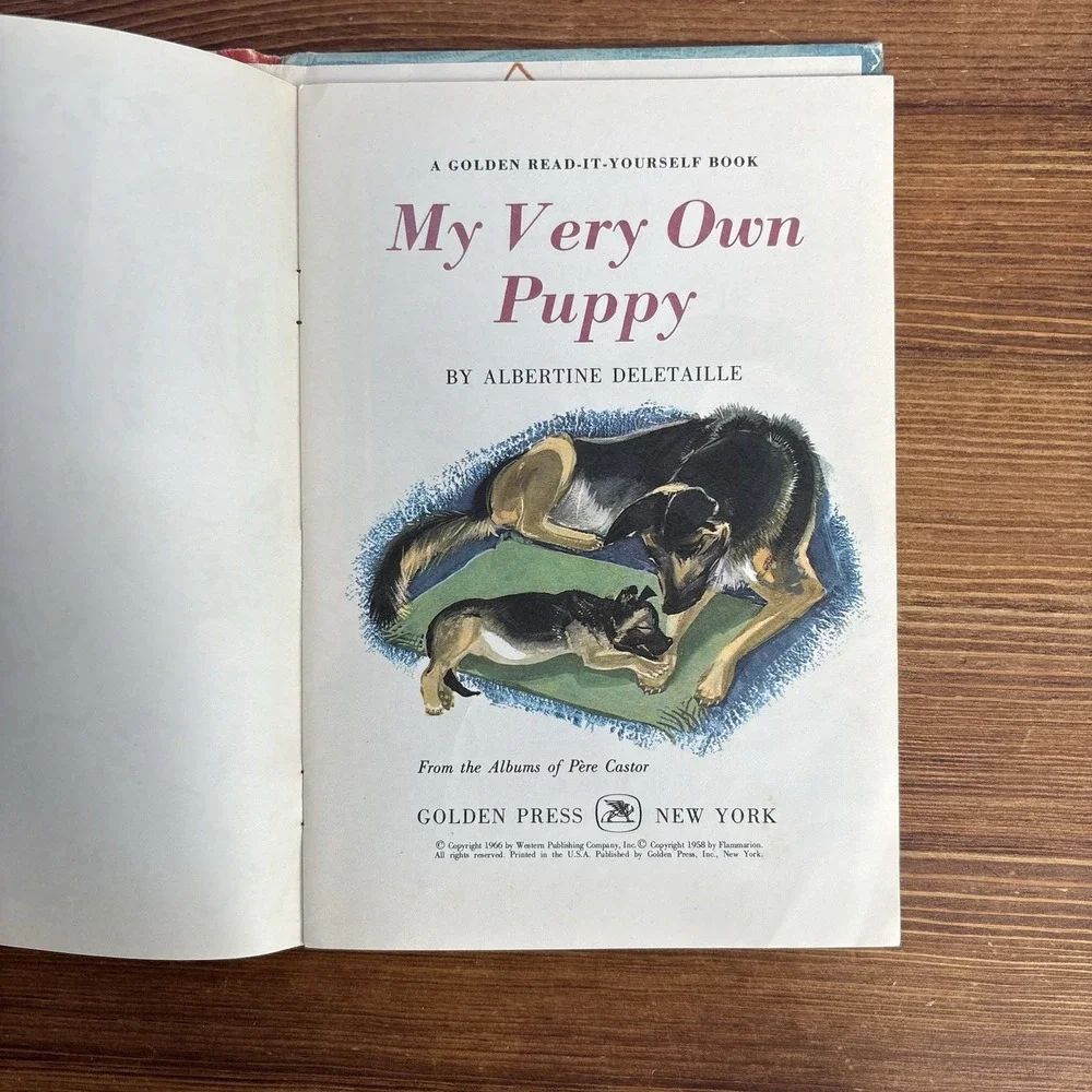 Vintage Golden Read It Yourself Books Lot My Very Own Puppy Animals Summer
